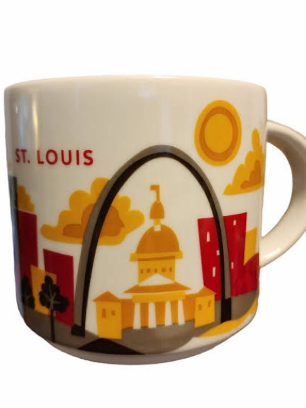 Starbucks St. Louis Skyline Mug in White, Yellow and Red